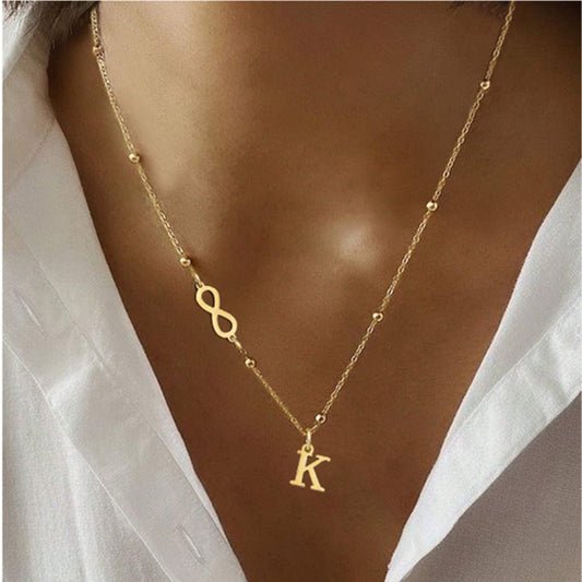 Hanging Stainless Steel Letter Necklace