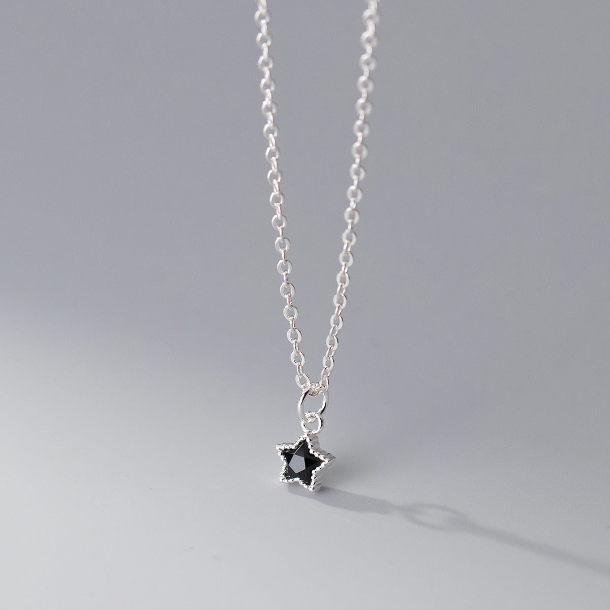 S925 Sterling Silver Diamond Five-pointed Star Necklace